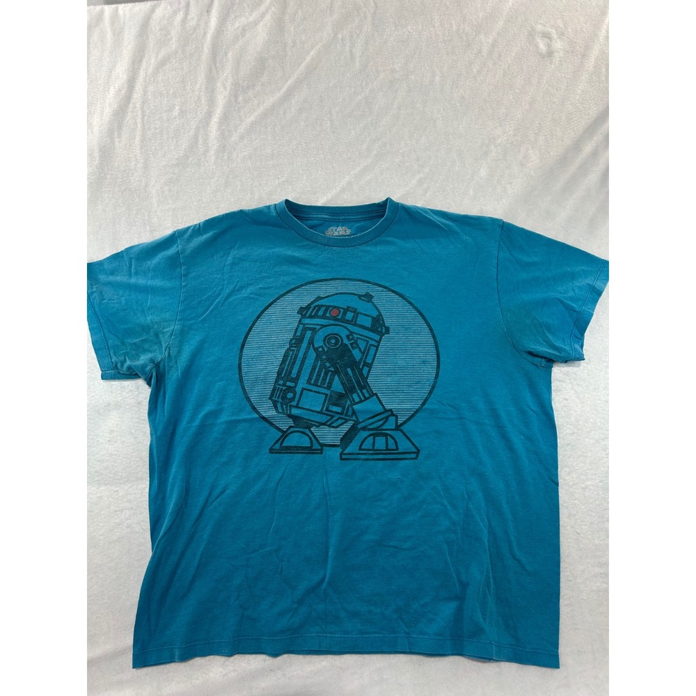 Star Wars R2-D2 Fifth Sun Teal Graphic T-Shirt Mens XL Short Sleeve Crew Neck